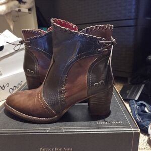 Bed Stu Two-Tone Heeled Boots